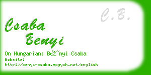 csaba benyi business card